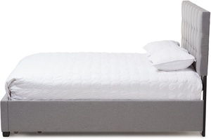 Grigio tessuto di colore Hight <span class=keywords><strong>testata</strong></span> con due drawes pulsante in tessuto di stoccaggio <span class=keywords><strong>letto</strong></span> imbottito - Product Image 6