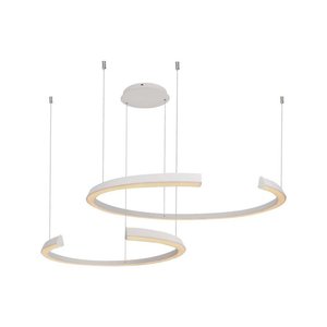 Lampada a Sospensione LED 48W Doppia Mezzaluna Bianca Dimmerabile Triac 5150lm 1160X760mm Design Moderno e Semplice Alimentazione AC SKU-14993 - Product Image 1