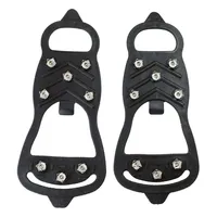 Crampons antidérapants portables pour chaussures de randonnée et d'alpinisme en PVC TPE avec semelle intermédiaire, 8 pointes, pour glace et neige, avec sac de transport en PE