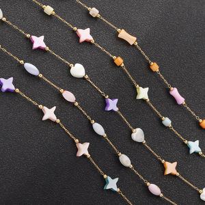 Candy Colored Star Heart Resin Beaded <b>Chain</b> Gold Plated DIY Bracelet Necklace Material Unisex Fashion Jewelry Zhejiang Origin - Product Image 1