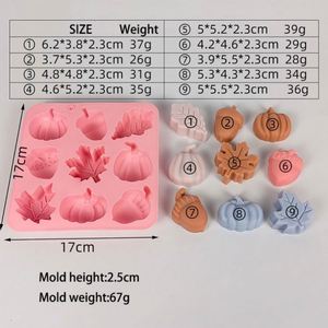 <b>Leaf</b> Shape 9 Cavity Baking Silicone Mold for Candy Chocolate Jelly Ice Cube - Product Image 2