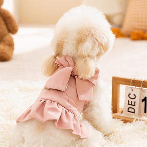 LY Gaun anjing hangat musim dingin, baju anak anjing termal polos, pakaian pesta hewan peliharaan dapat dicuci, baju Frill Bichon Teddy kecil, pakaian anak anjing hangat - Product Image 2