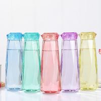 Vente en gros, tasse en verre personnalisée, Design diamant, bouteille d'eau fantaisie pour cadeau en plein air