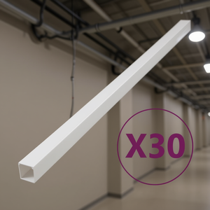 Canalina per cavi in PVC 2.4x1.6 pollici bianca per cablaggio - Product Image 2