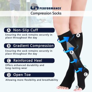 Unisex 20-30mmhg in Stock Factory Wholesale Closed Toe M&eacute;dical Compression Knee High Travel/<strong>Flight</strong> Socks for <strong>Man</strong> &amp; Women - Product Image 5