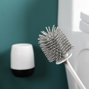 <span class=keywords><strong>Brosse</strong></span> de toilette en silicone TPR écologique noir et <span class=keywords><strong>blanc</strong></span>, accessoires de salle de bain, <span class=keywords><strong>brosse</strong></span> de nettoyage au sol à drainage rapide, fixation murale - Product Image 3