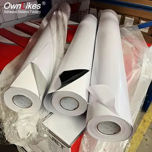 Flexography bóng mờ trắng sinh thái dung môi in ấn PVC cuộn có thể in dính xe bọc Vinyl Nhãn dán cuộn tự dính Vinyl