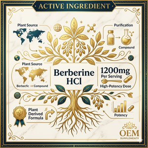 OEM ODM Berberine 1200mg 60 Capsules Complément Alimentaire Soutien Naturel au Métabolisme - Product Image 3