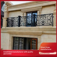 Clôture de balcon en fer forgé de style européen personnalisée en usine avec garde-corps de fenêtre et main courante d'escalier, balustrade extérieure en provenance de Chine