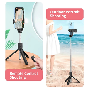 Trépied de téléphone populaire et économique avec lumière d'appoint, trépied sans fil Bluetooth avec télécommande, perche à selfie pliable de 710 mm pour l'extérieur - Product Image 6