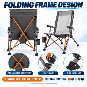 Ice Water <b>Cooling</b> Outdoor Chair with Folding Frame, Tall Backrest, Armrest Sleeves, Cup Pouch and External Water Box Connection - Product Image 4
