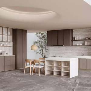 Ensemble de meubles de cuisine modulaires en PVC blanc SANTOPOVA, design moderne et tendance, meubles en HDF, assemblage à domicile, bois - Product Image 1