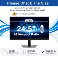 Filtre de protection d'écran anti-espion, anti-lumière bleue, anti-UV, à double sens, pour moniteur de bureau ViewSonic 24,5 pouces 16:9