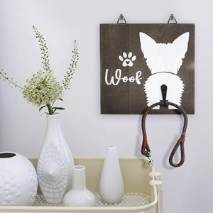 Customized <strong>Wall</strong> Mount Wood Dog Leash Hook Hanger <strong>Key</strong> <strong>Holder</strong> - Product Image 5