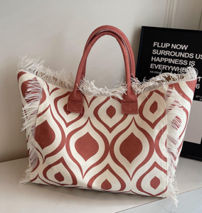 Portefeuille de loisirs à motif pour femmes Sac de plage d'été Grande capacité Sac à main - Product Image 5