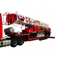 Foreuse rotative mobile XJ550 robuste à moteur diesel pour travaux de réparation et de sauvetage de puits pétroliers, charge de crochet maximale de 1350 kN