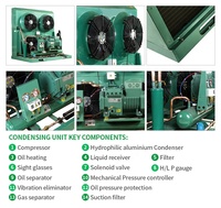 Unité de condensation pour chambre froide refroidie par air, avec condenseur et évaporateur, 10HP 15hp 20hp 30hp 40hp 50hp 70kw