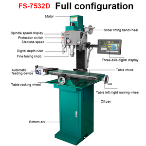 FS-7532D 1100W Affichage Numérique Automatique Vitesse Variable Vertical Bois/Métal Forage <span class=keywords><strong>Fraiseuse</strong></span> <span class=keywords><strong>220V</strong></span> Conventionnel - Product Image 4