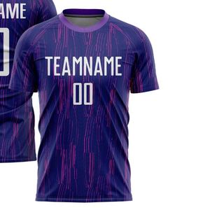 Camiseta de Fútbol Morada de Manga Corta, Transpirable, de Secado Rápido, Ligera, para Entrenamiento Deportivo y Juego en Equipo - Product Image 2