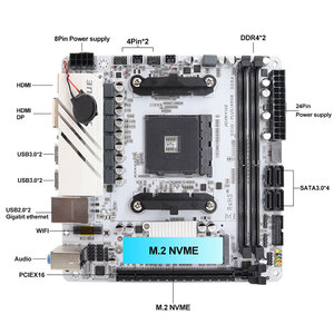JGINYUE B350i PLUS ARGB AM4 اللوحة الأم AM4 <span class=keywords><strong>Mini</strong></span> <span class=keywords><strong>Itx</strong></span> تدعم R-من سلسلة CPU dddr4 RAM مع واي فاي - Product Image 5