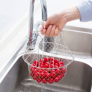 Stainless Steel Folding Fried Basket <strong>Net</strong> Multifunctional <strong>Kitchen</strong> Filter Household Drain Basket French Fries Fried <strong>Net</strong> - Product Image 3