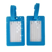Étiquette de bagage en silicone avec logo personnalisé, étiquette de sac de voyage en PVC souple, cadeau promotionnel d'entreprise avec boucle pour valises