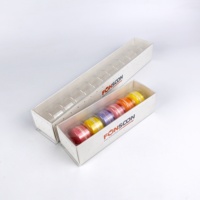 Boîte d'emballage en papier coulissante pour macarons, impression personnalisée, 6 ou 12 paquets, avec fenêtre de visualisation