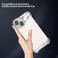 Étui de téléphone en métal de forme spéciale sans bordure pour iPhone 16 15 14 13 Plus Pro Max Protection d'angle Couverture Sjk629 Laudtec