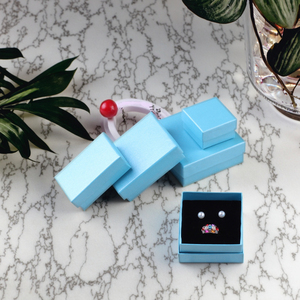 Bầu Trời Xanh bao gồm hộp nhẫn đặt bông tai vòng cổ vòng tay trang sức bao bì & hiển thị Hộp quà tặng bảng giấy - Product Image 5