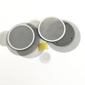 Disco de filtro de tela de malla metálica de acero inoxidable tejido poroso liso ultrafino para extrusora de plástico envuelto
