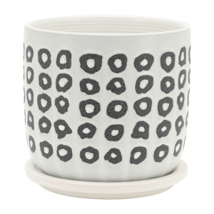 Vasi in ceramica con sottovasi, fioriere moderne per piante da interno, set di due vasi decorativi - Product Image 5
