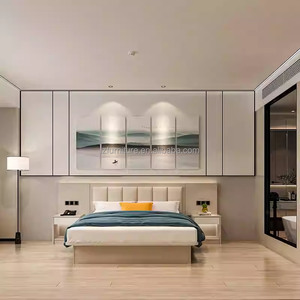 Juego de Muebles de Dormitorio Personalizado para Hotel de 3 Estrellas, Completo con Base de Cama King, Individual y Doble, Cabecera, Soporte para TV, Mesitas de Noche y Armario - Product Image 2
