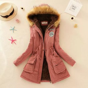 Aliexpress Trending Best Sale Women addensare cappotto lungo caldo inverno con cappuccio collo di pelliccia Parka Coat - Product Image 5