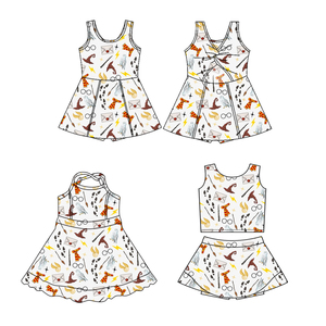 Conjuntos de Ropa Deportiva de Verano para Niñas, Estilo Boutique, con Estampados de Dibujos Animados, Shorts con Forro, Trajes de Yoga Casuales, Ropa para Hermanas - Product Image 2