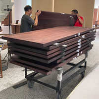 Fabrik-Großhandel Luxuriöser Bubinga Massivholz-Esstisch mit Naturkante Zeitgenössisches Design für Zuhause, Apartment, Park