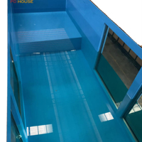 Piscine conteneur d'expédition extérieure mobile portable de 20 pieds et 40 pieds de taille personnalisée avec fenêtre en verre visible et escalier