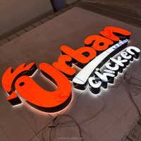 Letrero Comercial Personalizado para Exteriores con Iluminación, Letras Acrílicas 3D con Iluminación Frontal, Señalización para Edificios, Letrero Decorativo para Restaurantes y Tiendas