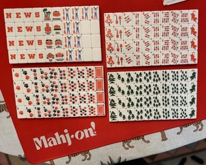 Fichas de Mahjong de Cristal Acrílico Rojo Americano Moderno de Lujo, Fichas de Mahjong Let's Go Tigers, 160 Piezas para Entretenimiento - Product Image 2