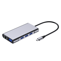 Station d'accueil multifonction 10 en 1 pour ordinateur portable Usb 3.0 Hubs Station d'accueil Adaptateur pour ordinateur portable PC