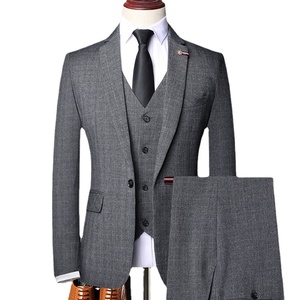 Personnalisé <span class=keywords><strong>Vintage</strong></span> Gentleman Classique Mode Slim Fit Costumes d'affaires pour hommes Trois pièces Robe de marié - Product Image 2