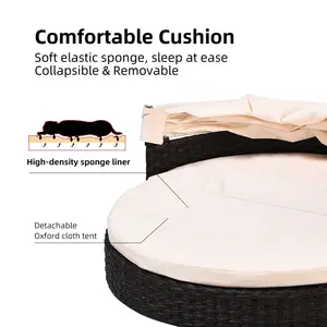 실내 옥외 2 방법 사용 유일한 디자인 쉬운 접을 수 있는 인공적인 PE 등나무 애완 동물 개 침대