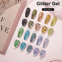 Professionnel Art Ongles Coloré Paillettes Glitter Gel Longue Durée UV Nouveau Produit Bouteille Emballage avec Logo Personnalisé OEM/ODM