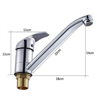 Robinet de cuisine rotatif monocommande eau chaude et froide en laiton et alliage de zinc, design classique, finition argentée, cartouche céramique