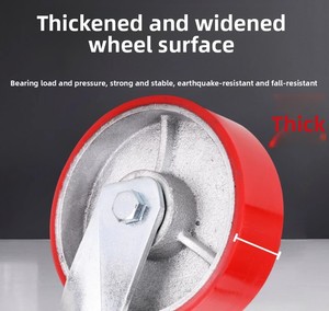 Heavy Duty 4\" 5\" 6\" 8\" Industrial Cast Iron PU <strong>Trolley</strong> Caster <strong>Wheels</strong> Factory <strong>Hand</strong> <strong>Trolley</strong> Workshop Carts for Heavy Load - Product Image 4