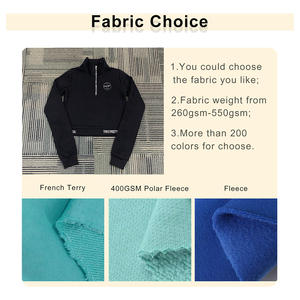 Sudadera 100% de algodón con cuello levantado y cremallera 1/4 de alta calidad personalizada para mujer, ropa de entrenamiento informal con cremallera de un cuarto, jersey para mujer - Product Image 3