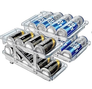 Organizador de Latas de Refresco Ajustable de Plástico, Dispensador de Bebidas con Diseño Moldeado por Inyección para Refrigerador - Product Image 1