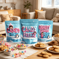 Sacs d'emballage en Mylar avec logo personnalisé, pochettes en plastique réutilisables et refermables pour le stockage et l'emballage de bonbons, biscuits et gâteaux