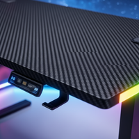 Escritorio Eléctrico para Juegos de Alta Resistencia, Mesa de Computadora Ajustable de Fibra de Carbono, Estación de Trabajo de Pie de 140 cm de Ancho