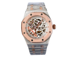 High-Grade Original Design <b>Men's</b> <b>Watch</b> Analog <b>Waterproof</b> Hollow Transparent Dial Rubber/Ceramic Band Material 22mm Band Width - Product Image 4