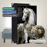 UNIART Qualité Impression sur Toile Cheval Art Mural en Porcelaine Couloir Peintures Diamants LED Peinture en Porcelaine Cristal Décoration Maison